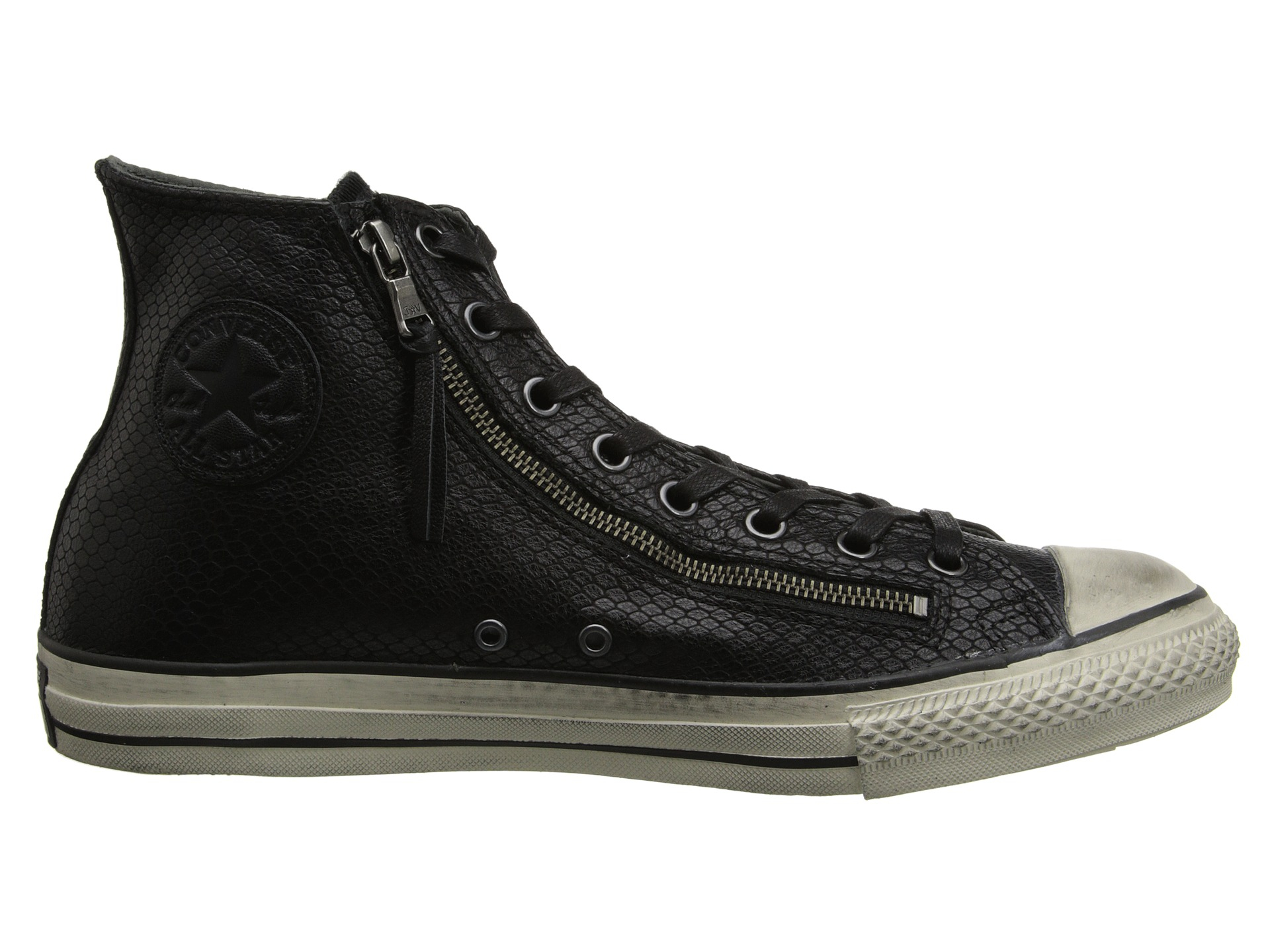 leather zipper converse