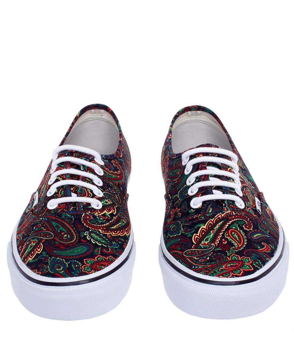 Lyst Vans Red Paisley Authentic Skate Shoes in Red