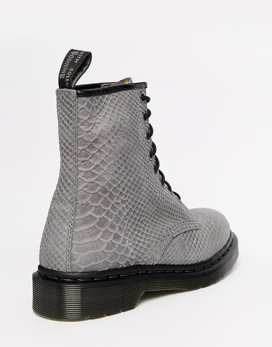 Lyst Dr. Martens 1460 Gray Python Suede Boots in Gray