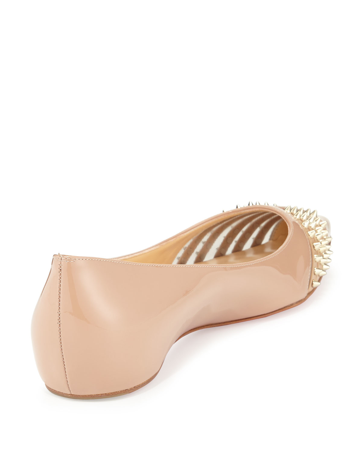 Christian louboutin Baretta Embellished Patent-Leather Flats in ...  