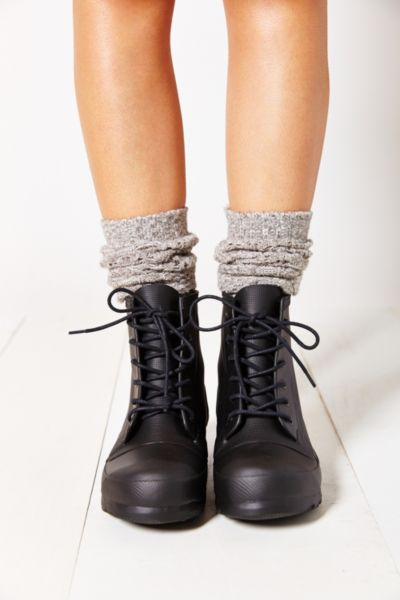 hunter leather lace up boots