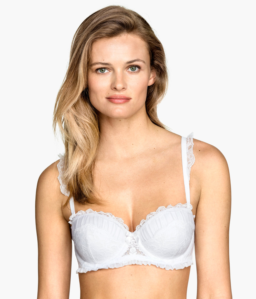 Handm Lace Balconette Bra In White Lyst 3174