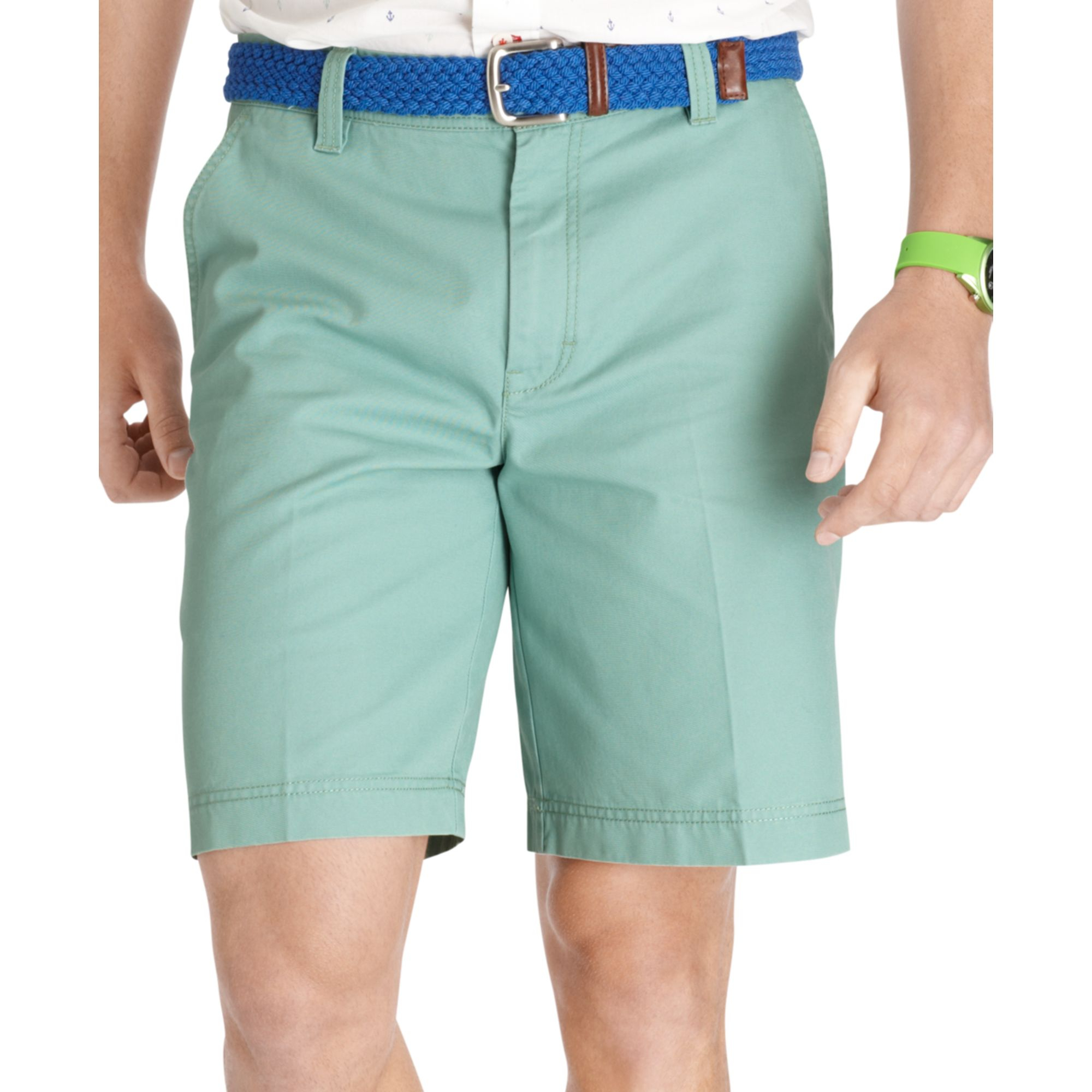 Izod Shorts Saltwater Flatfront Shorts in Green for Men Lyst