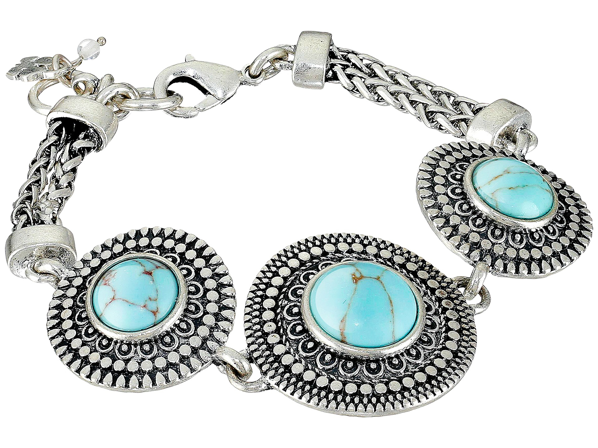 Lyst - Lucky Brand Turquoise And Silver Link Bracelet in Blue