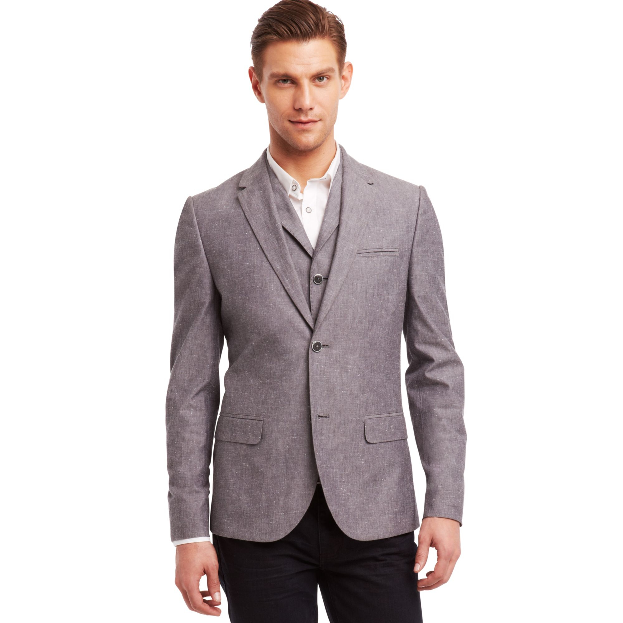 Kenneth Cole Reaction Slim Fit Blazer in Gray for Men (Dim Grey Combo ...