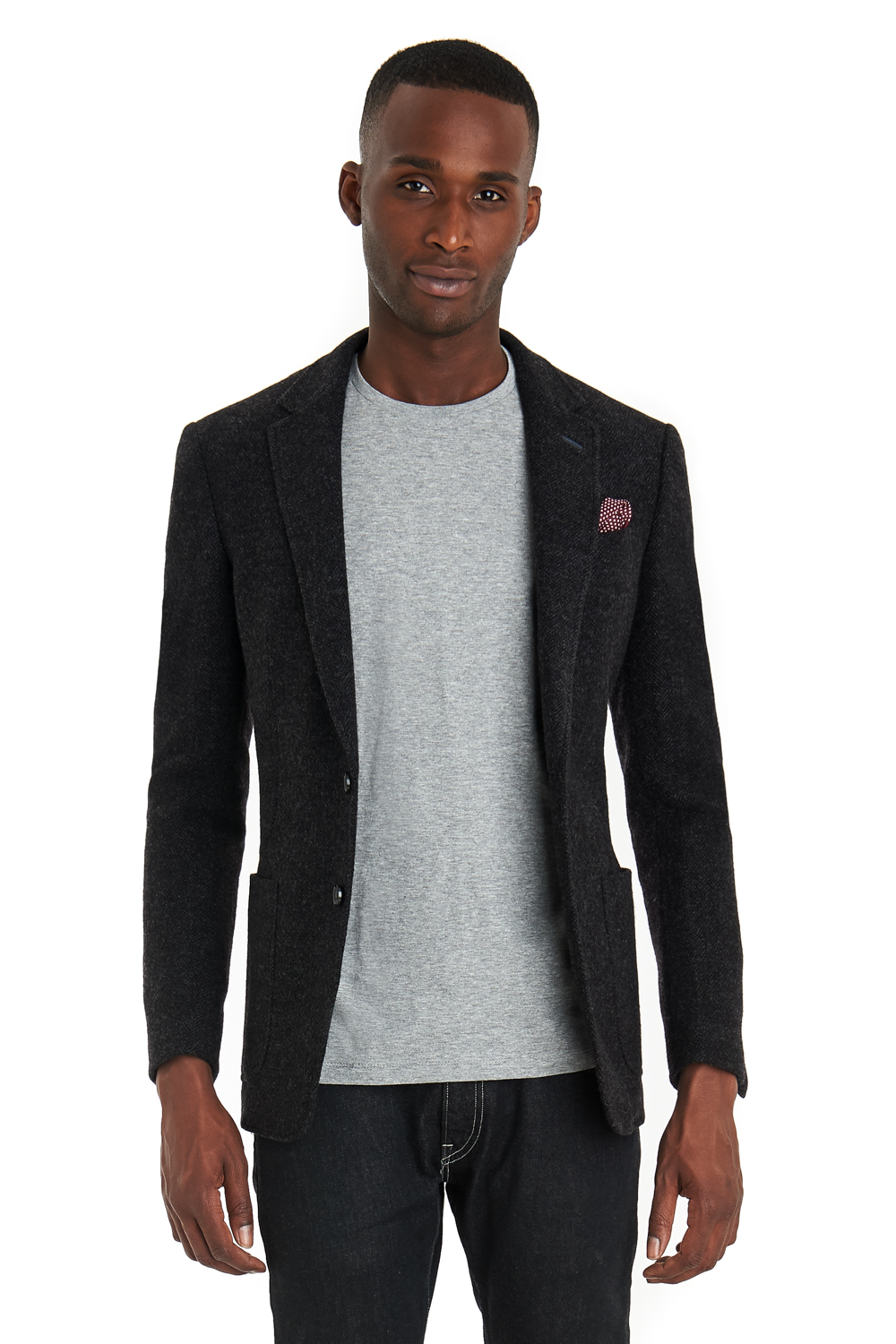 Dkny Slim Fit Grey Herringbone Jacket in Gray for Men Lyst