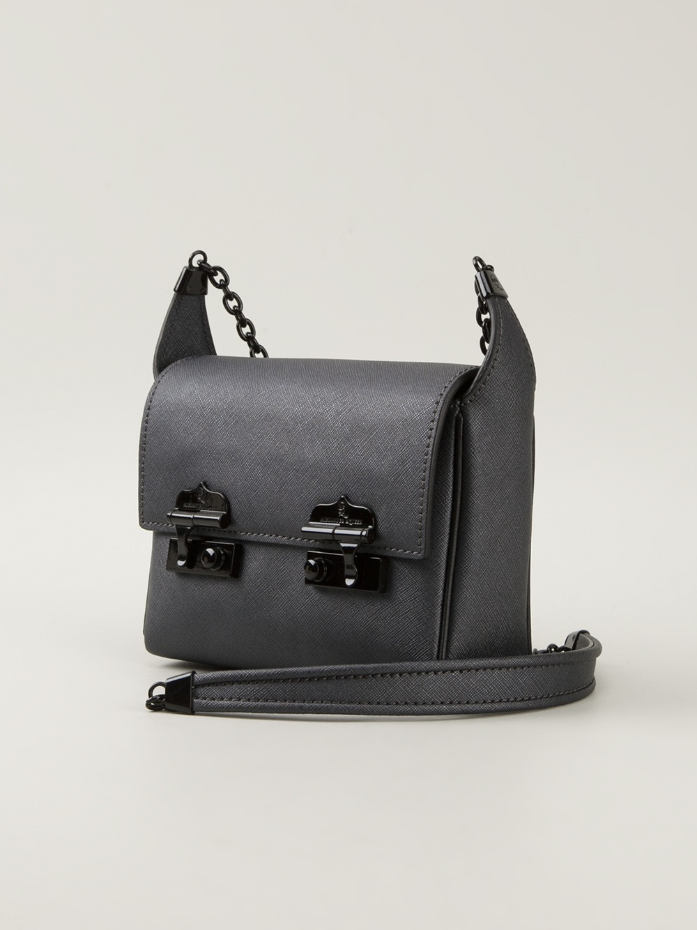 Lyst - Mcq Double Clasp Shoulder Bag in Gray