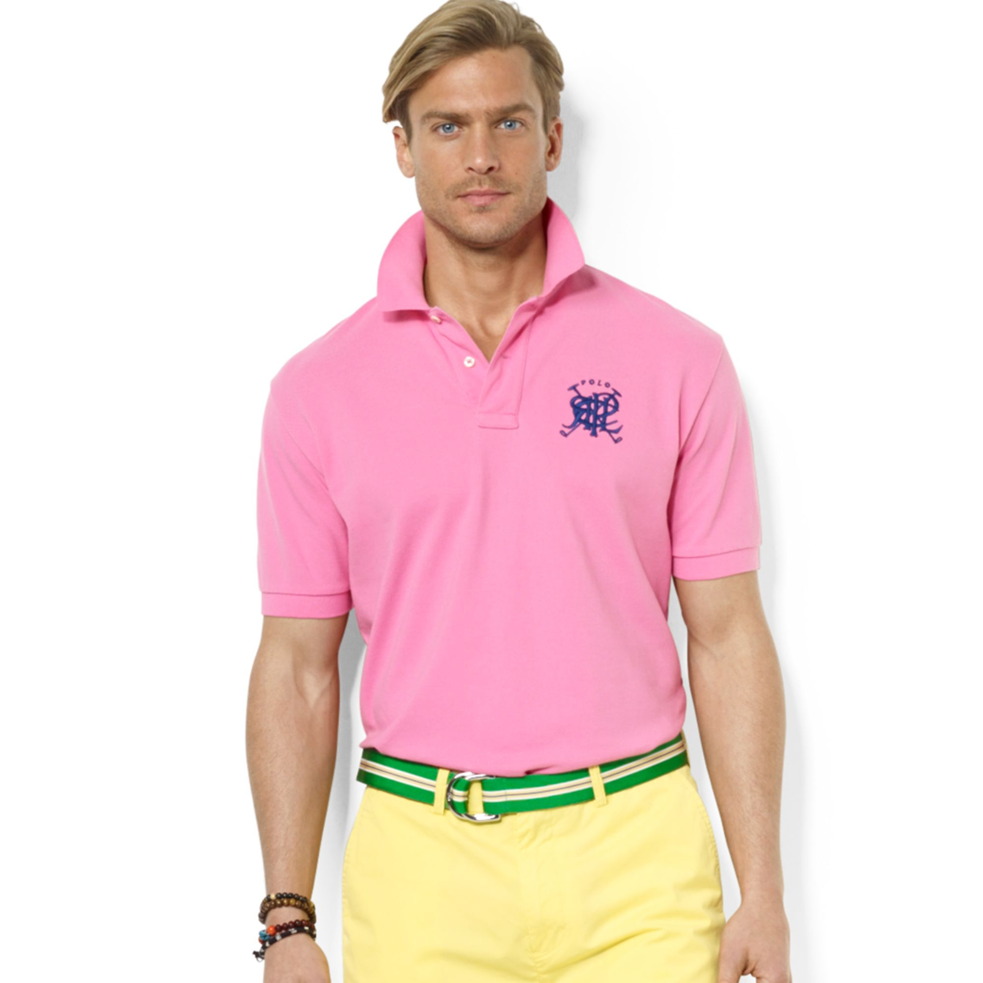 Ralph Lauren Polo Classicfit Cross Mallets Mesh Polo in Pink for Men ...