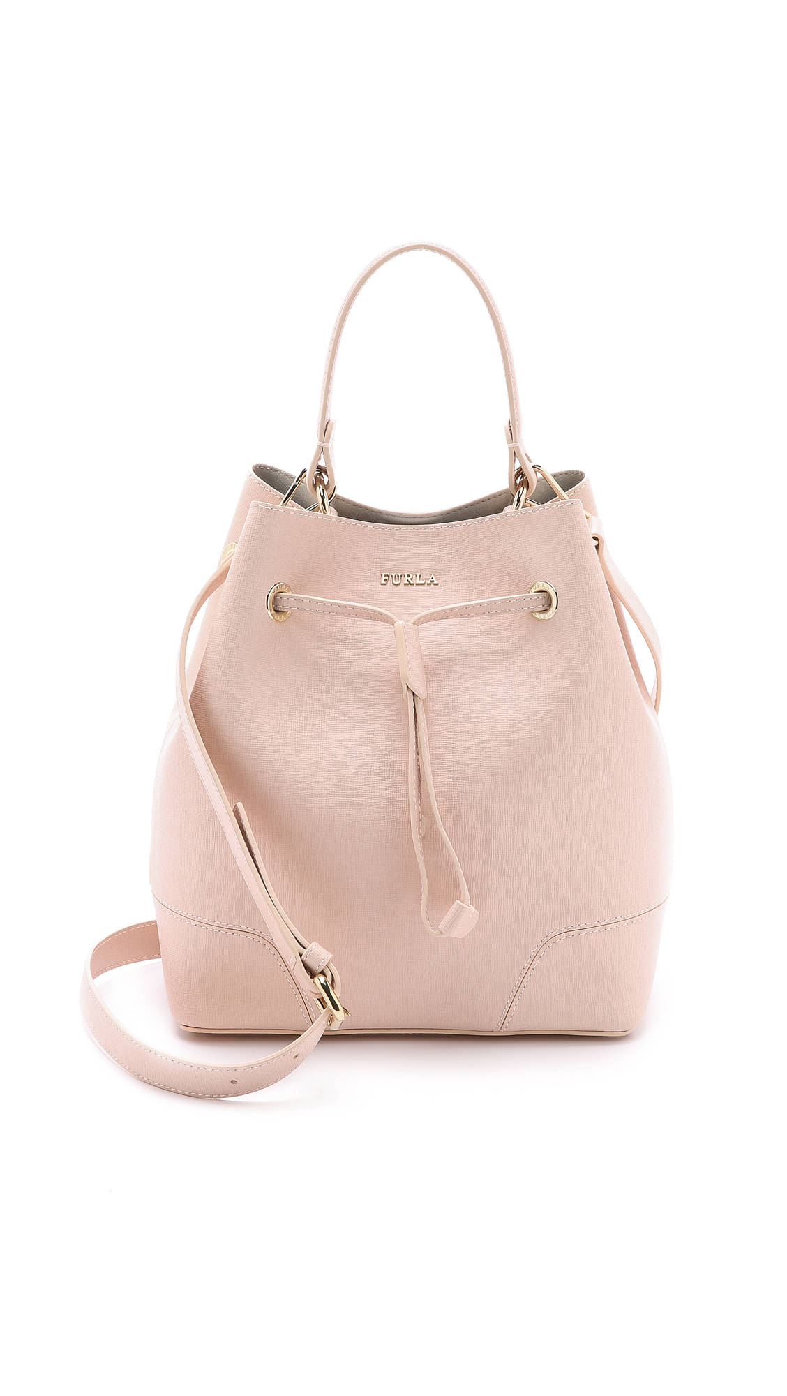 Lyst Furla Stacy Drawstring Bucket Bag Pale Pink In Gallery