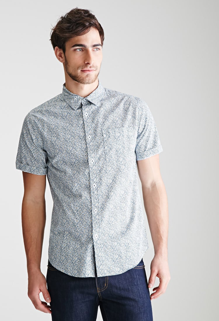 Lyst - Forever 21 Floral Print Shirt in Blue for Men