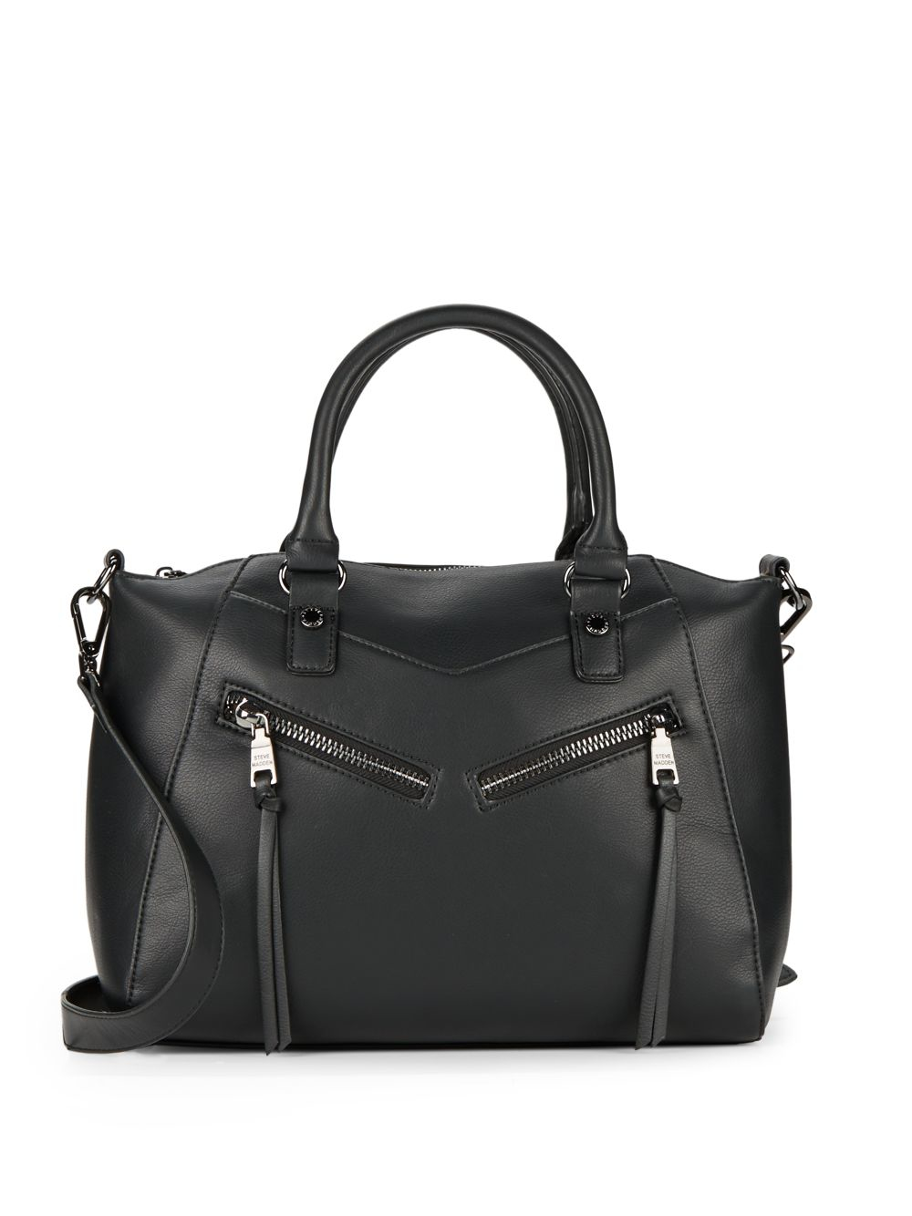Lyst - Steve Madden Selene Zip Top-handle Bag in Black