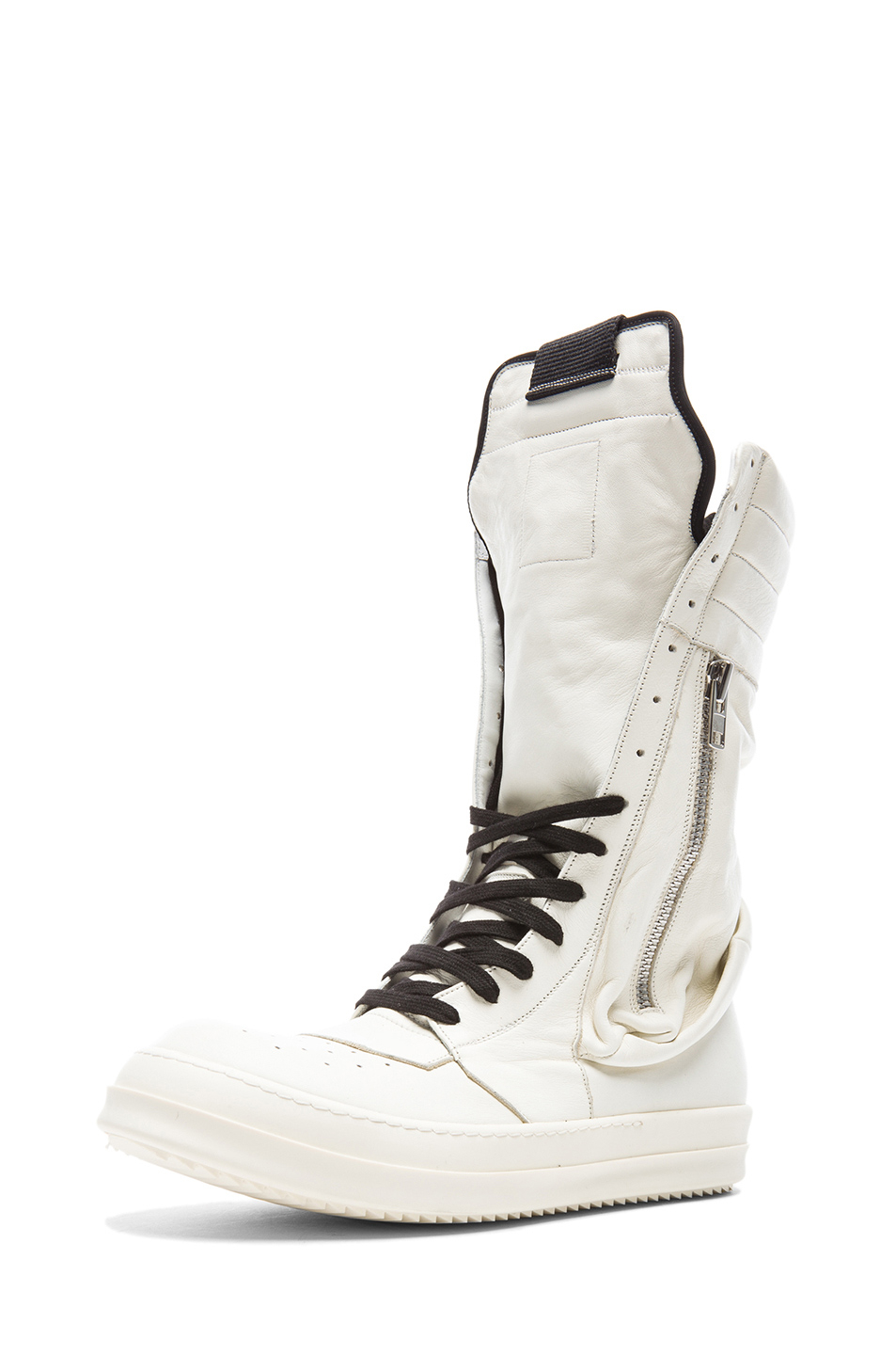 Rick Owens Cargobasket Leather Boots in White for Men | Lyst
