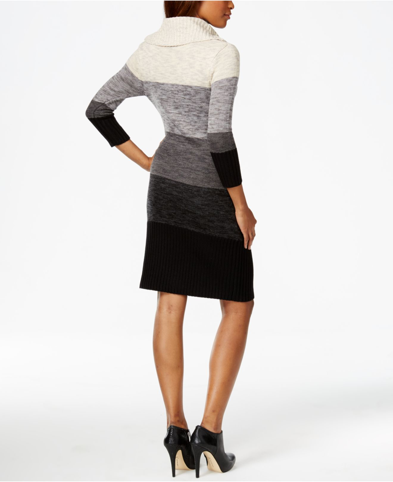 style co neutral ombre cowl neck colorblocked sweater dress product 0 569662326 normal