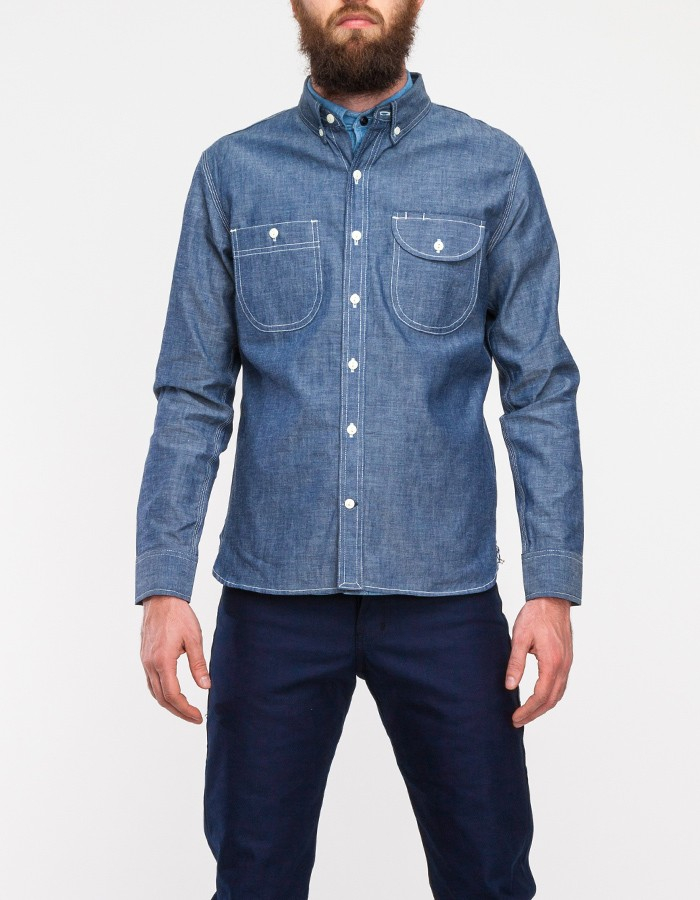 Lyst Rogue Territory Work Shirt in Raw Chambray in Blue for Men