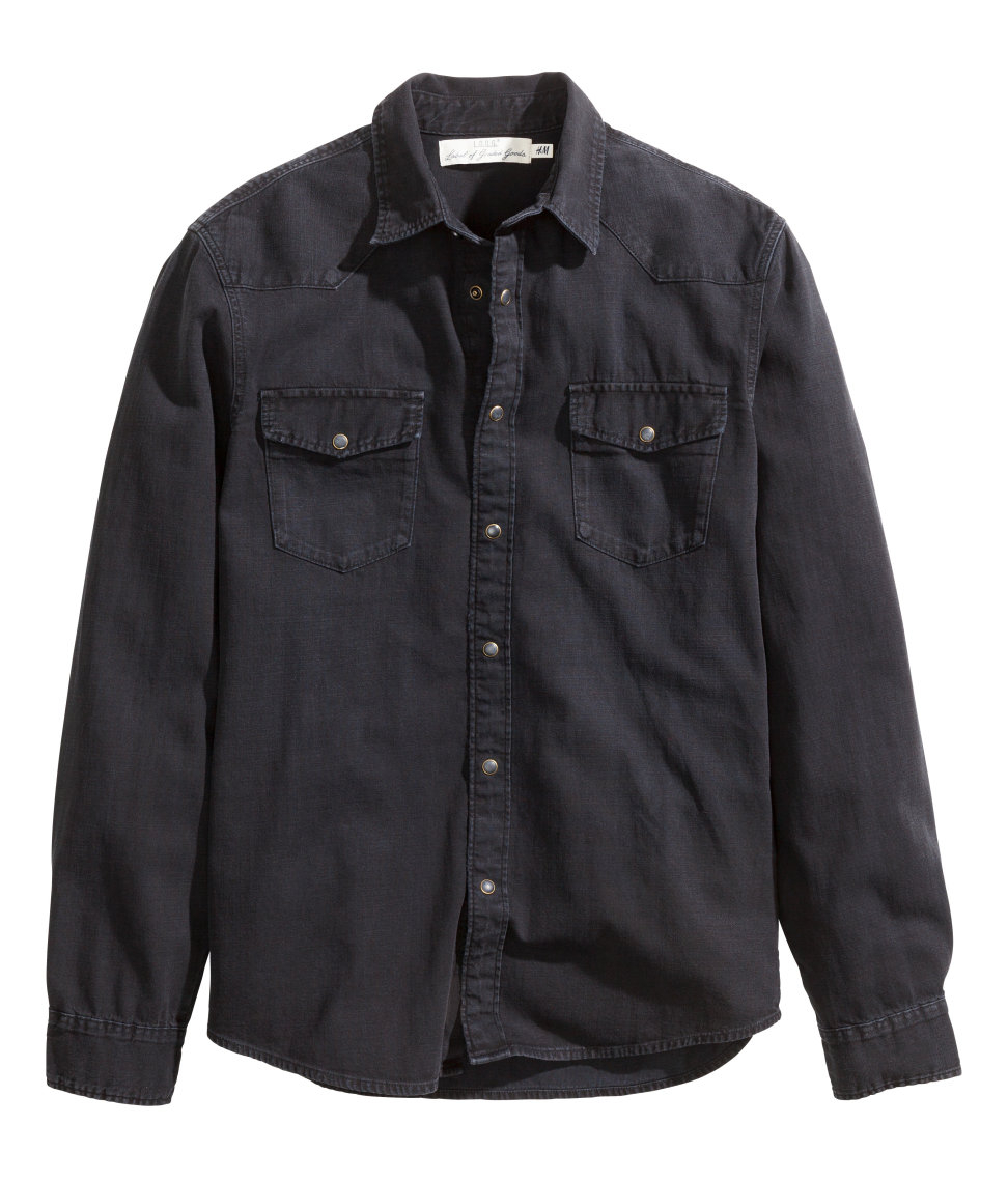 black denim shirt mens levis