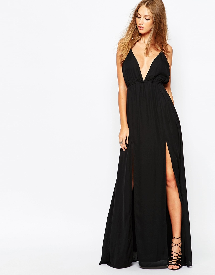 Black Chiffon Maxi Dress