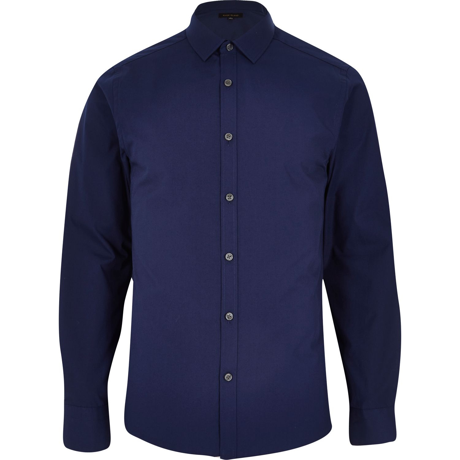 Lyst River Island Navy Long Sleeve Button Shirt in Blue for Men