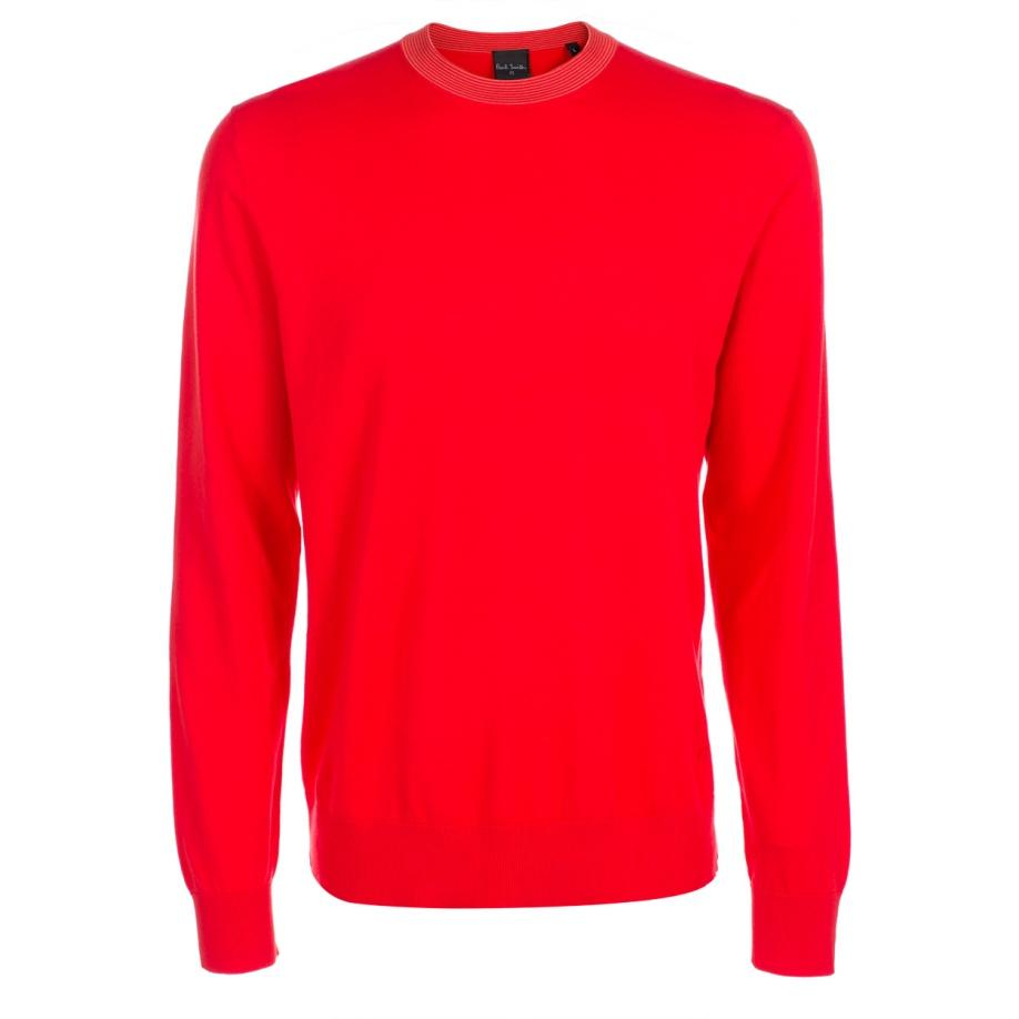 Lyst - Paul Smith Men's Red Cotton Sweater With Striped Collar in Red