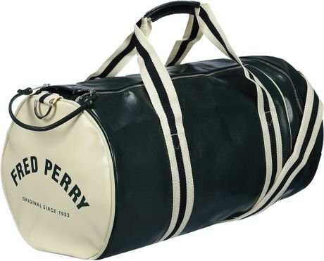 Fred Perry Sports Bag Classic Barrel Bag in Green for Men | Lyst