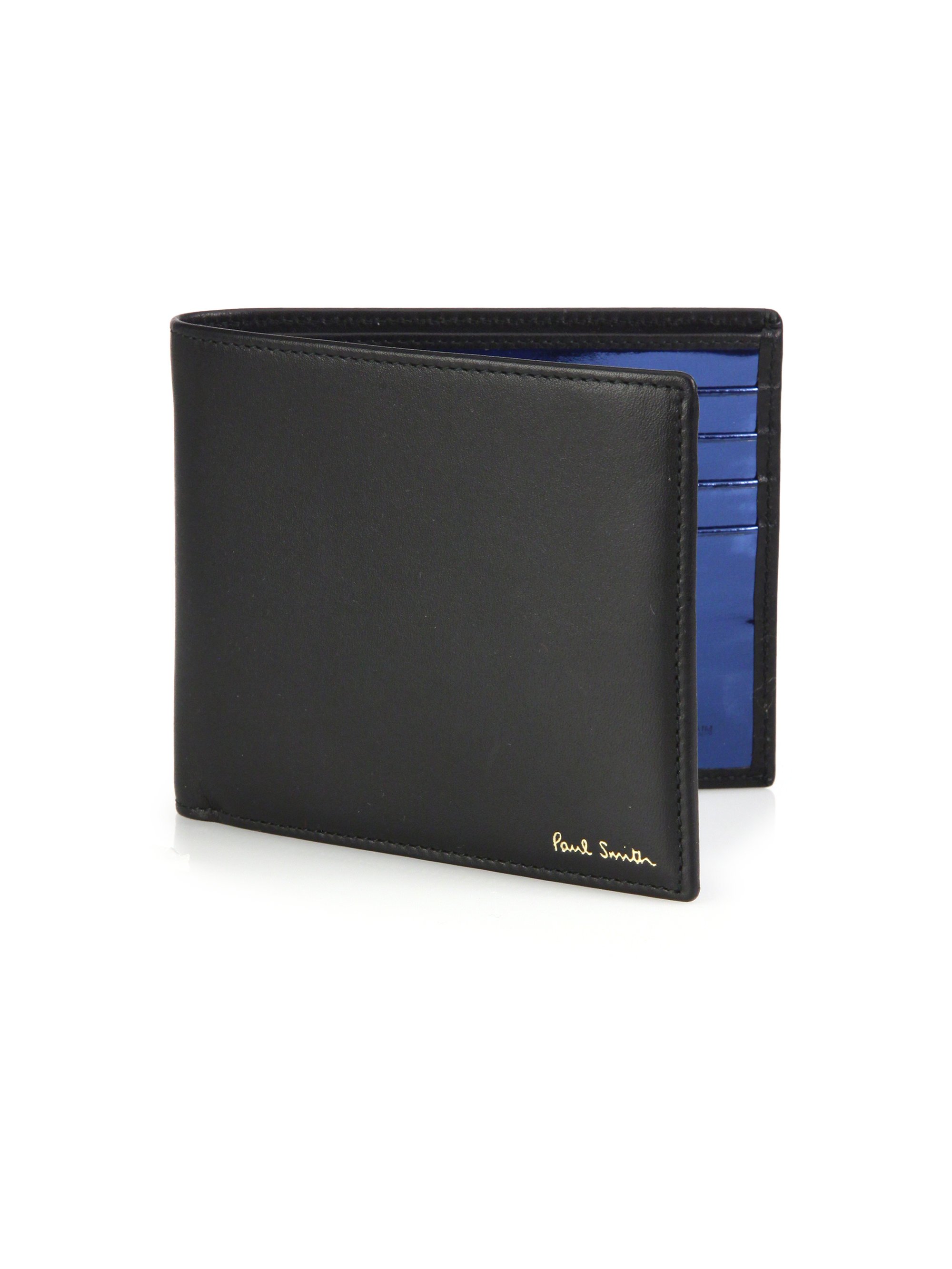 Paul smith Calfskin Leather Bifold Wallet in Black for Men ...