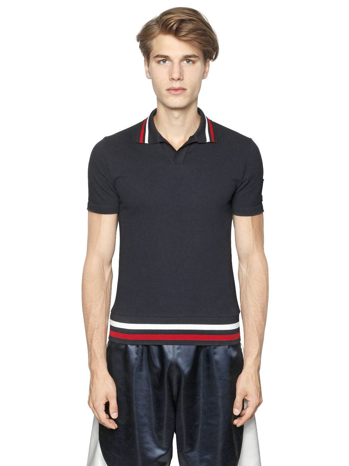 Lyst Moncler Gamme Bleu  Cotton Piqu  Polo  Shirt  in Blue 