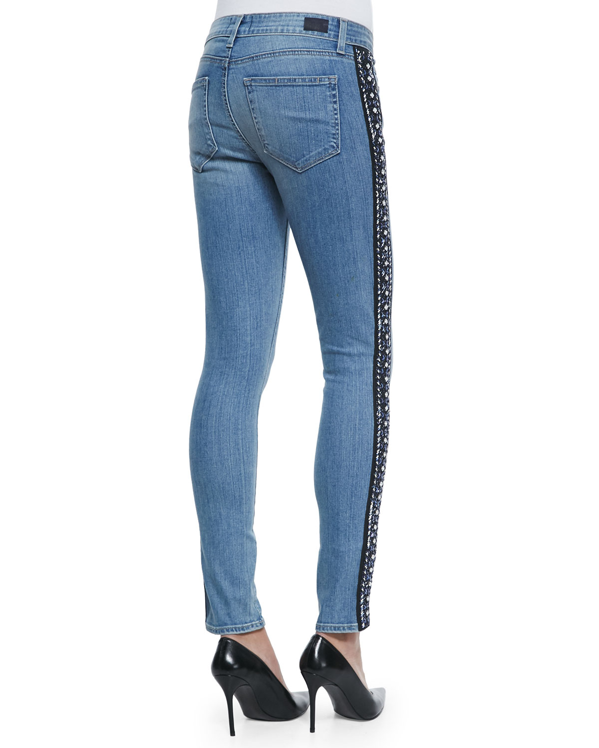 women's tuxedo stripe jeans