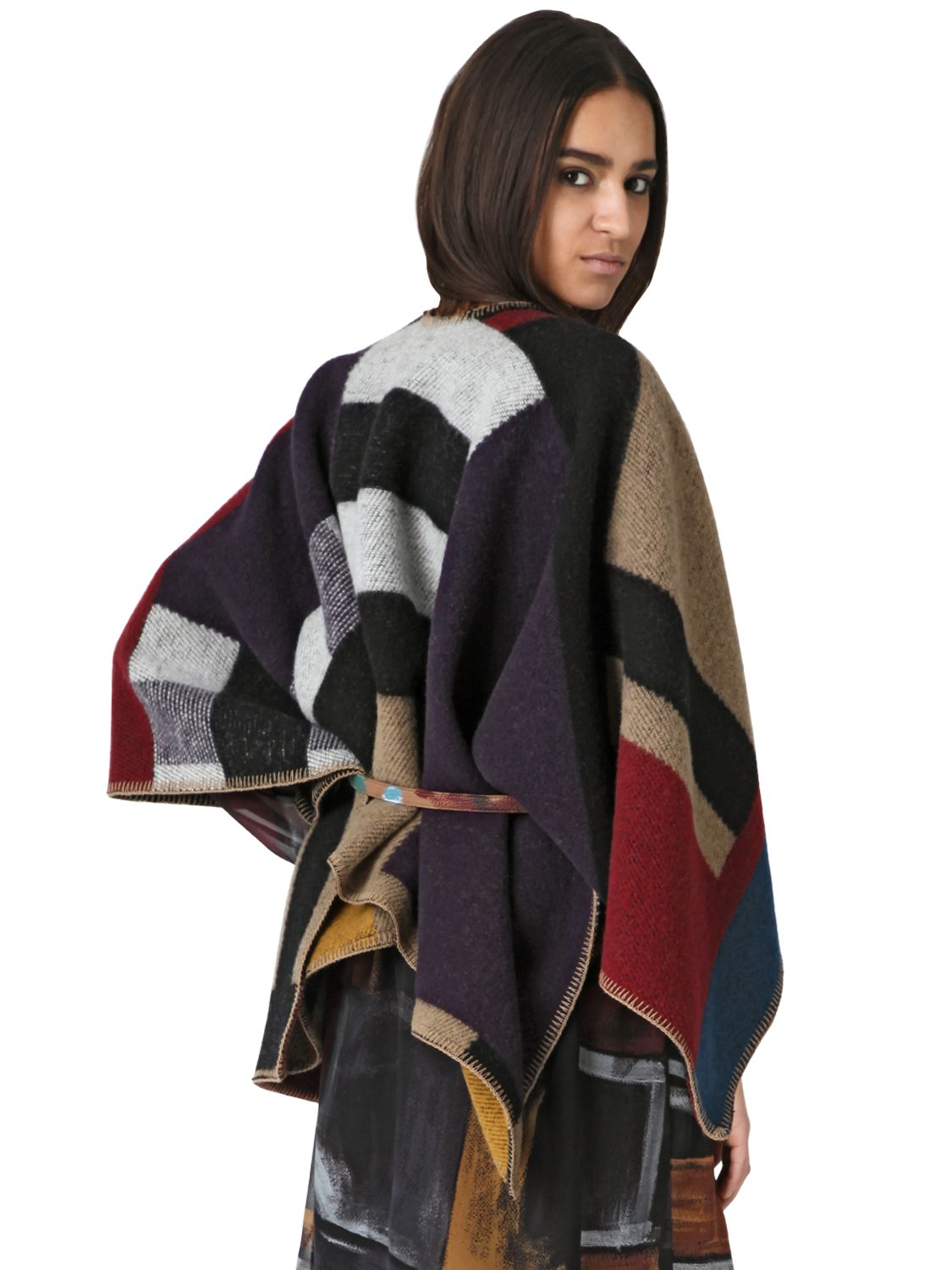 Lyst Burberry Prorsum Woven Merino Cashmere Blanket Shawl