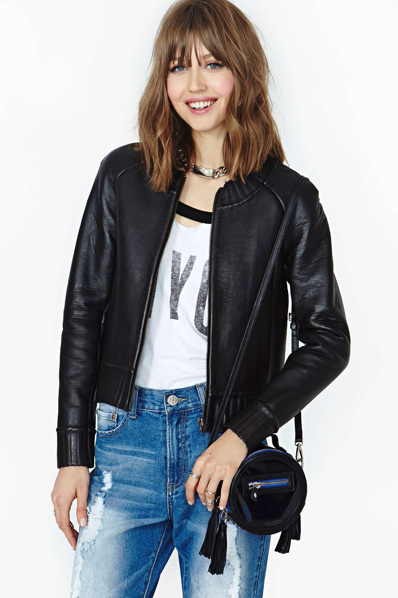 Nasty Gal Muubaa Cool Nights Leather Er Jacket In Black Lyst Gallery