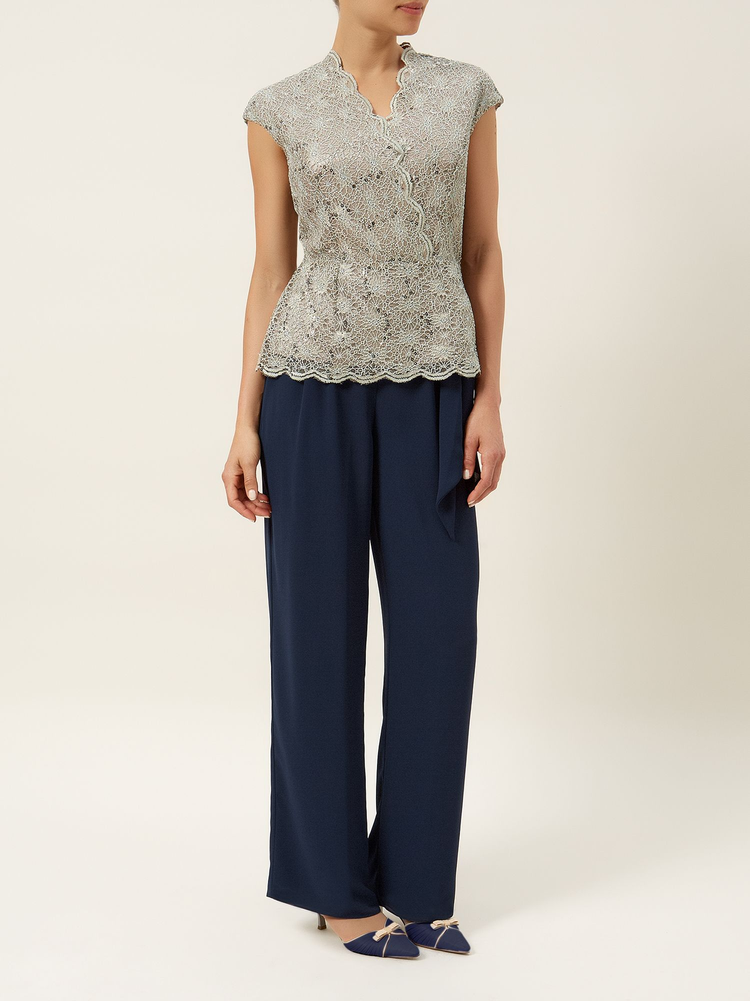 navy chiffon pants