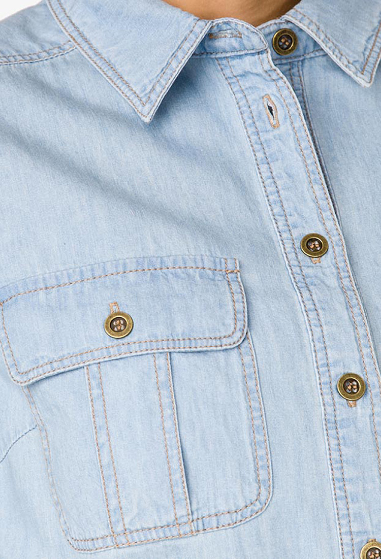 Light Belt Wash Dress Lapel Pocket Denim Bodycon lulu brand