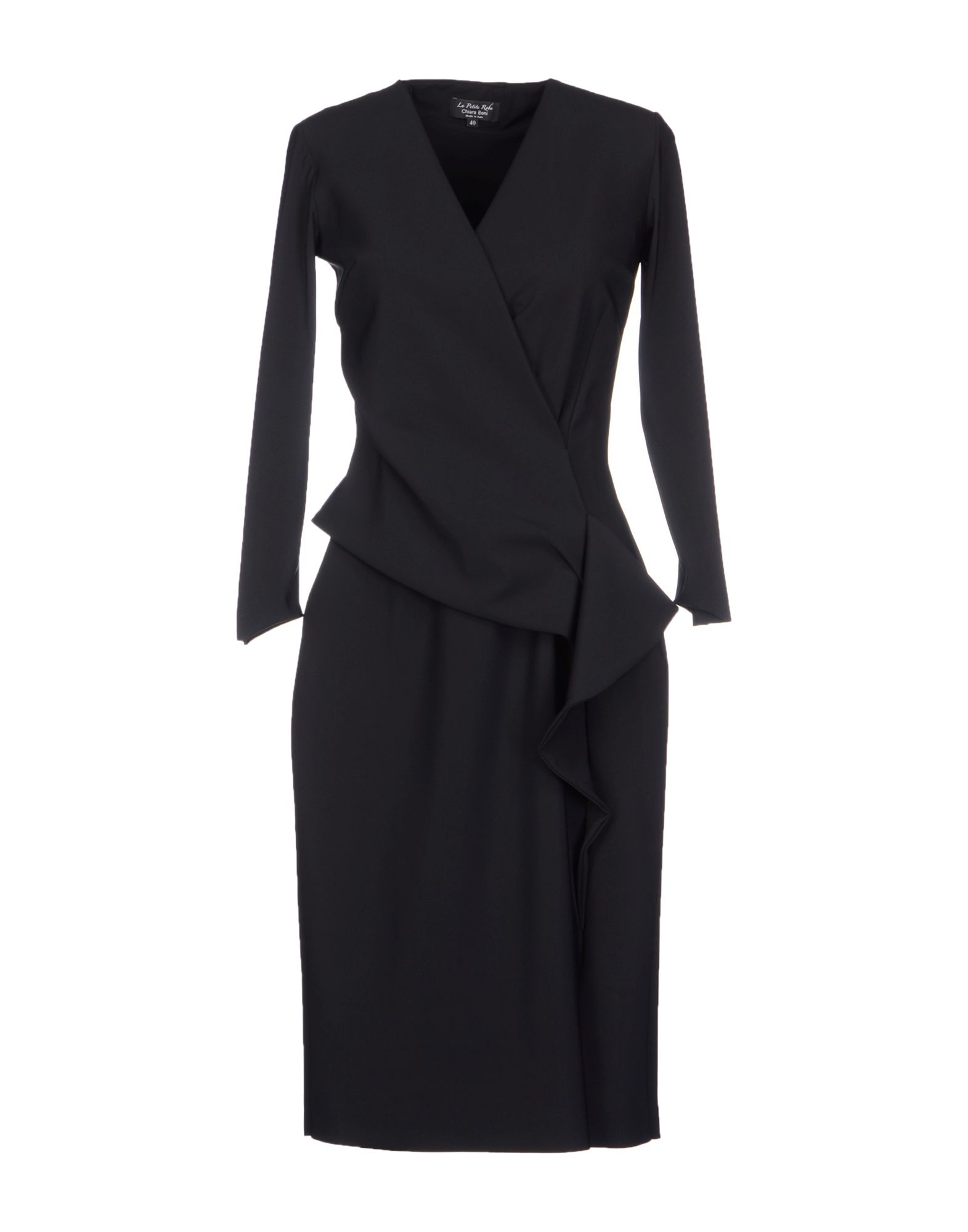 La Petite Robe Di Chiara Boni V-Neckline Jersey Black Knee Length Dress ...