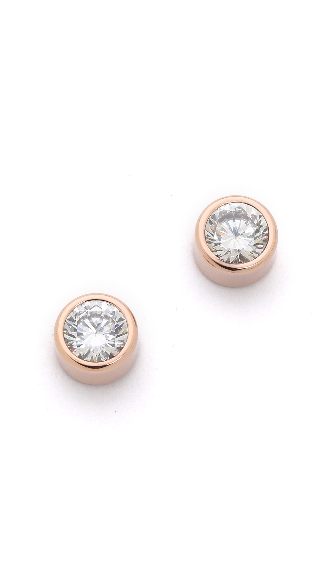 Lyst Michael Kors Park Avenue Cut Stud Earrings Rose Gold Clear Gallery