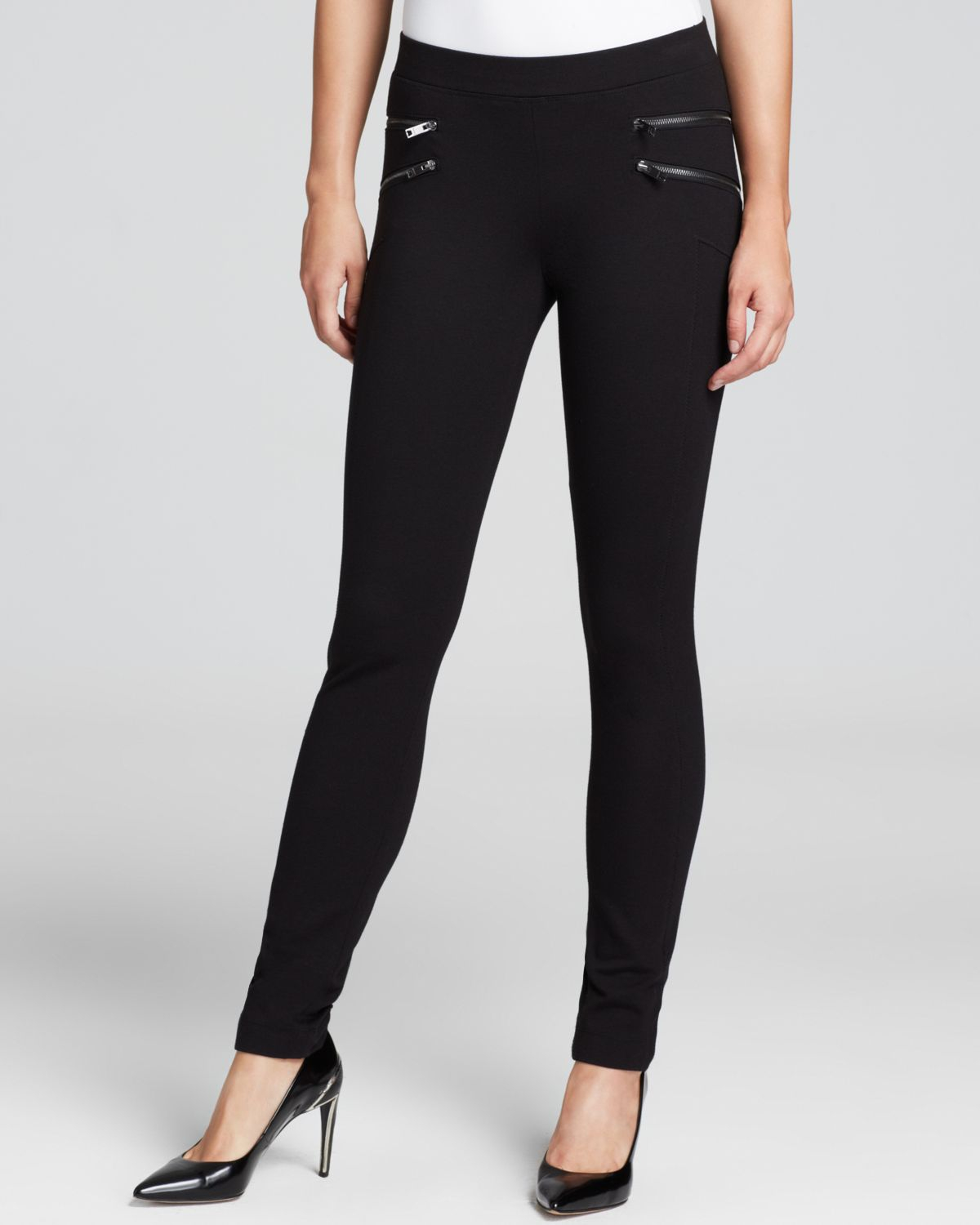 Lyst - DKNY Double Zip Leggings in Black