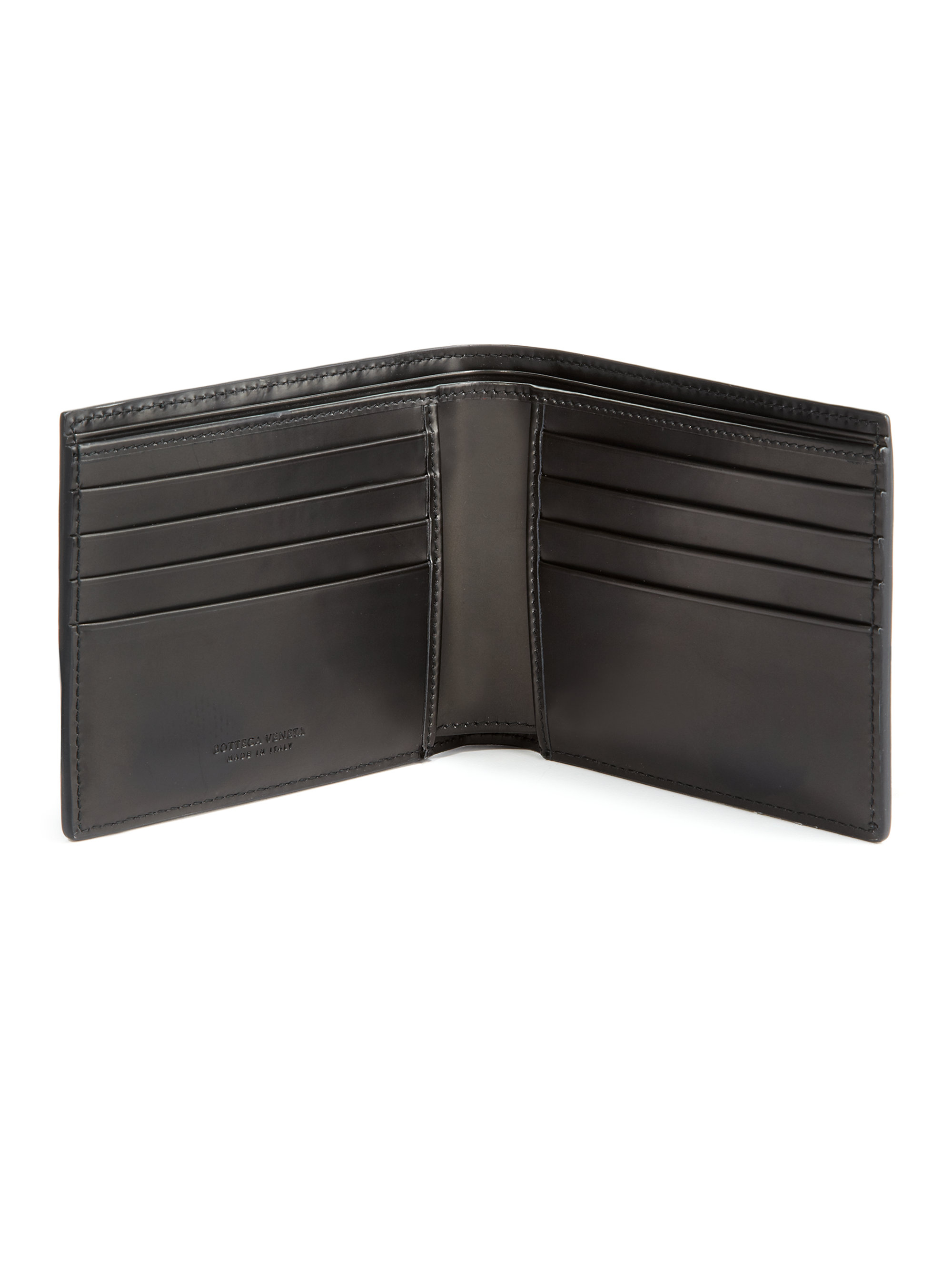 Lyst - Bottega veneta Intreccio Leather Bifold Wallet in Black for Men