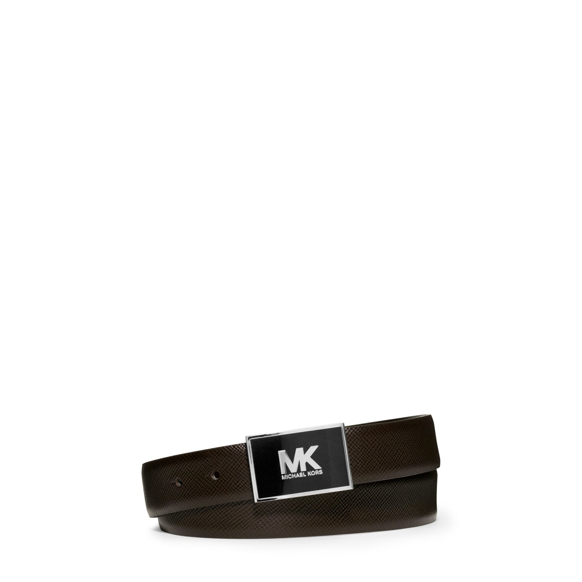 Michael kors Leather Logo Belt in Brown for Men Lyst