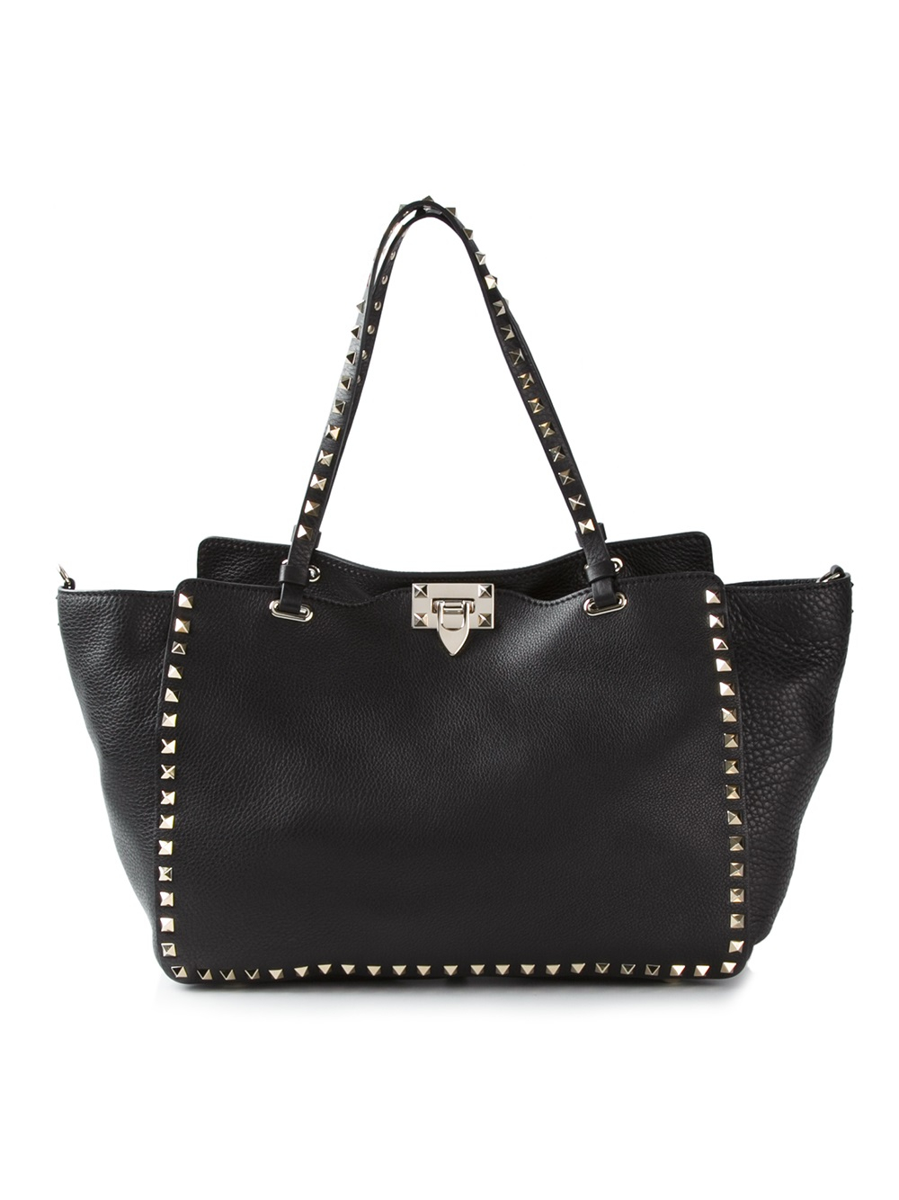 Valentino Rockstud Tote in Black | Lyst