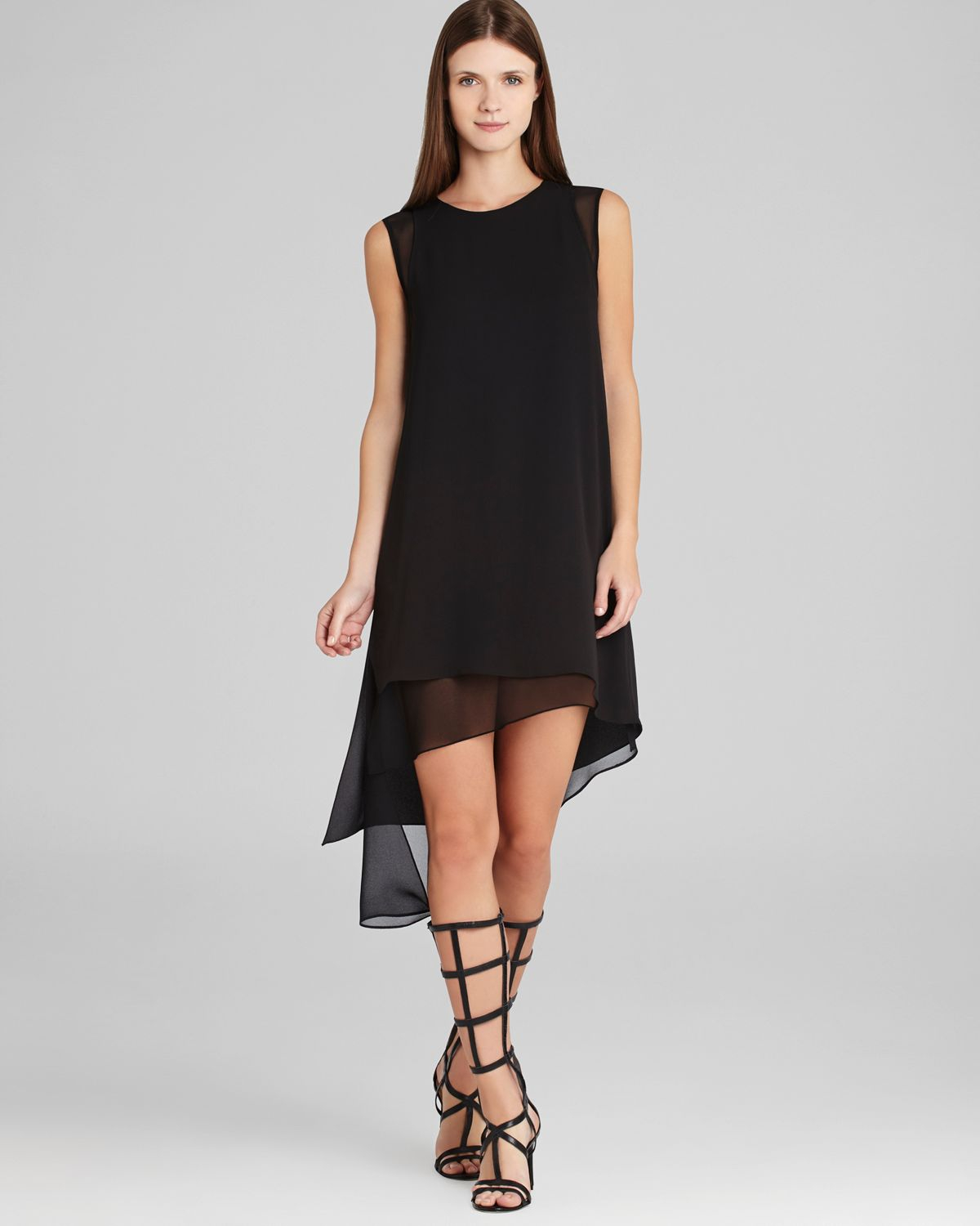 Lyst Bcbgmaxazria Bcbg Max Azria Dress Lainey Asymmetric In Black Gallery