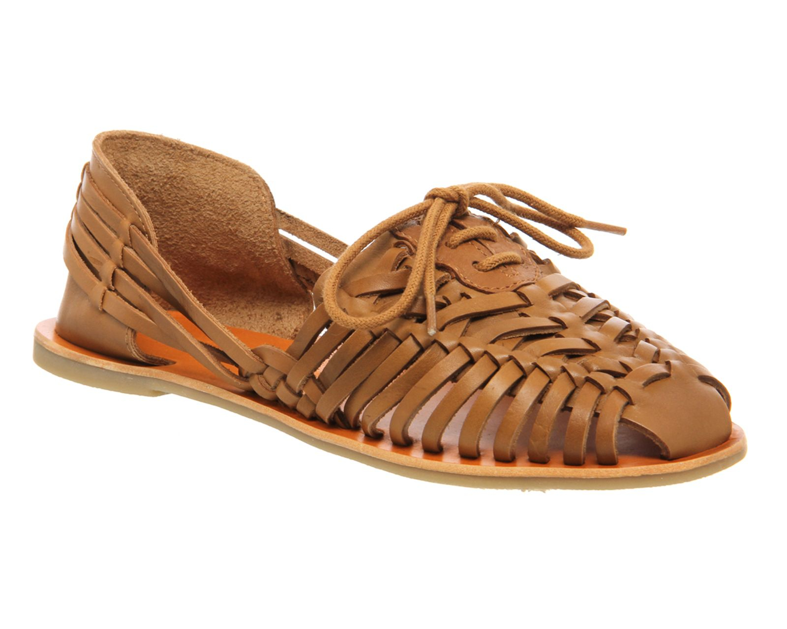 women's woven leather flats