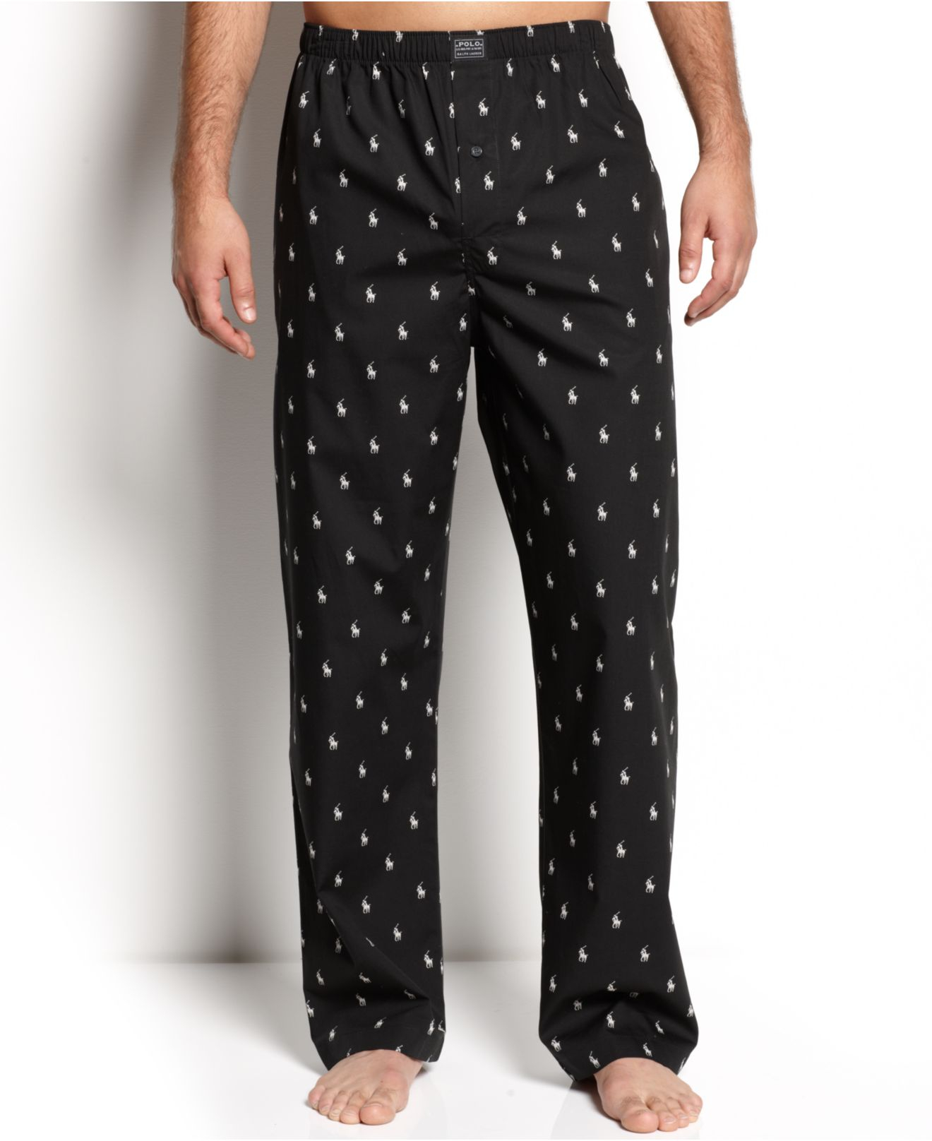 Polo Ralph Lauren Men's Polo Player Pajama Pants in Black for Men (black/white) | Lyst