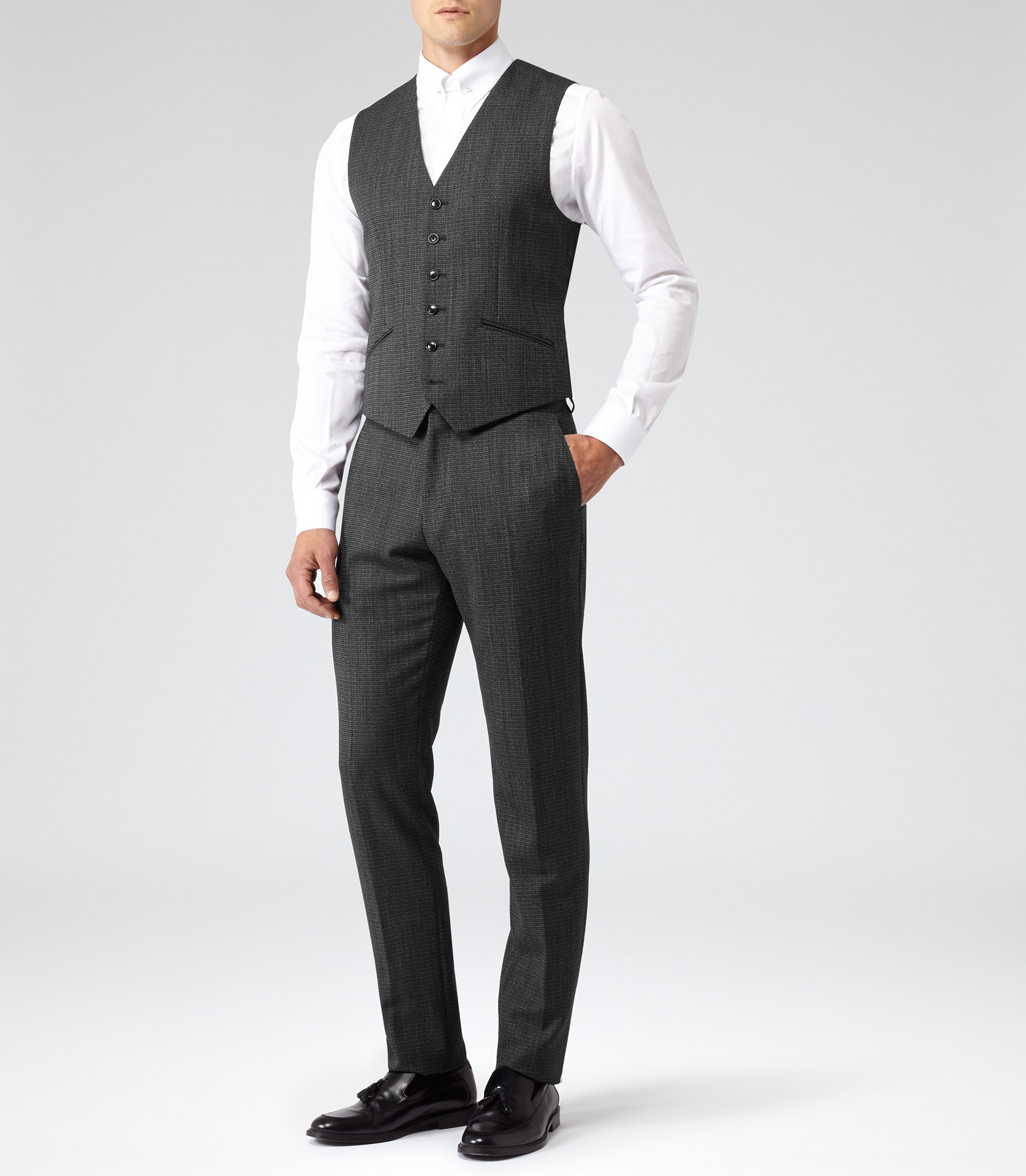 Lyst - Reiss Malcolm Three-Piece Wool Suit in Gray for Men