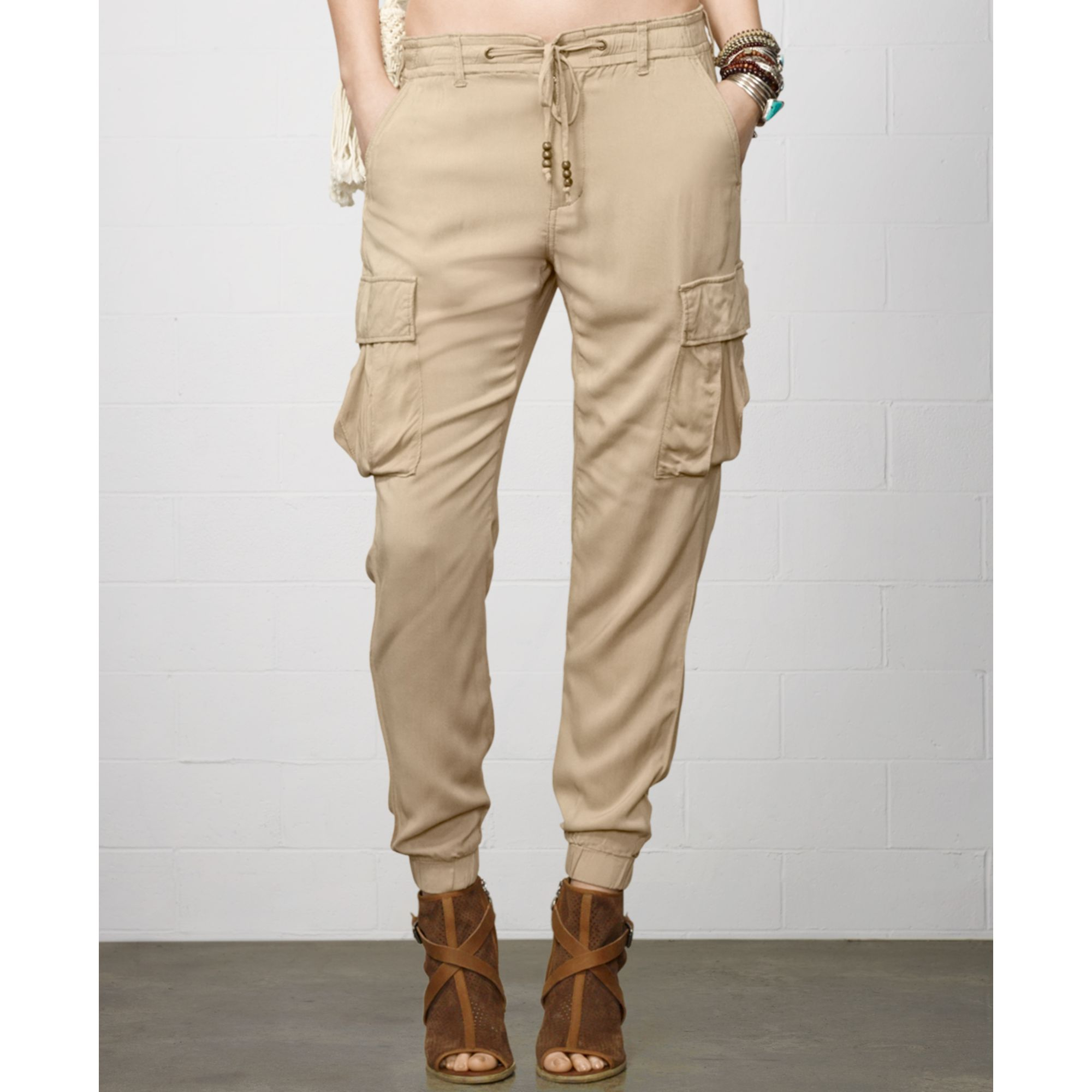 Denim & Supply Ralph Lauren Skinny Cargopocket Soft Pants in Beige ...