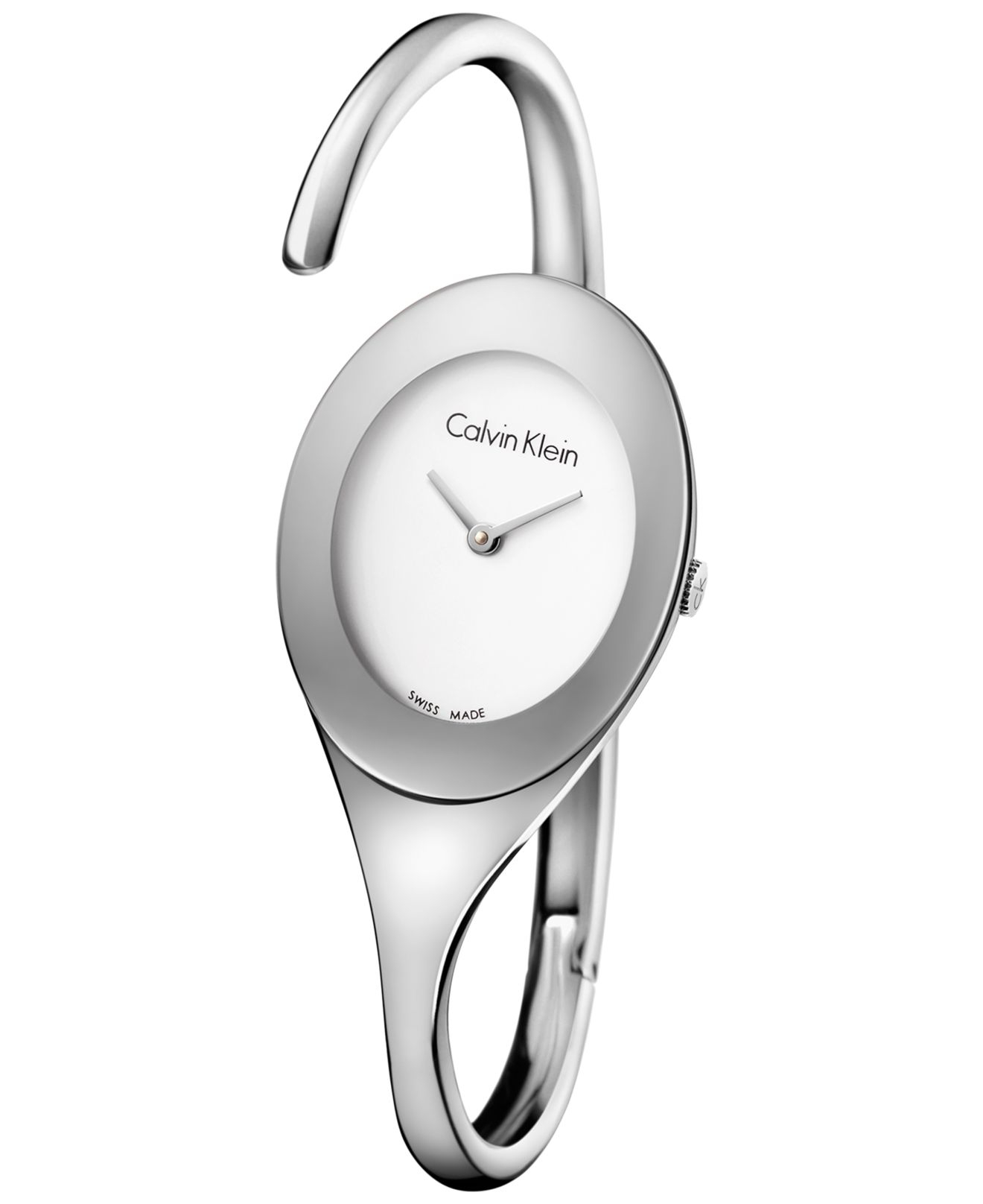 Lyst Calvin Klein Women S Swiss Embrace Stainless Steel Bangle Gallery