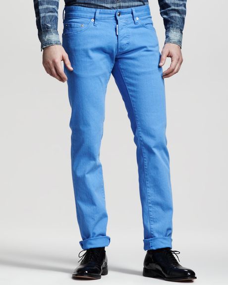 Dsquared² Garment Dyed Five Pocket Pants in Blue for Men (LIGHT BLUE ...