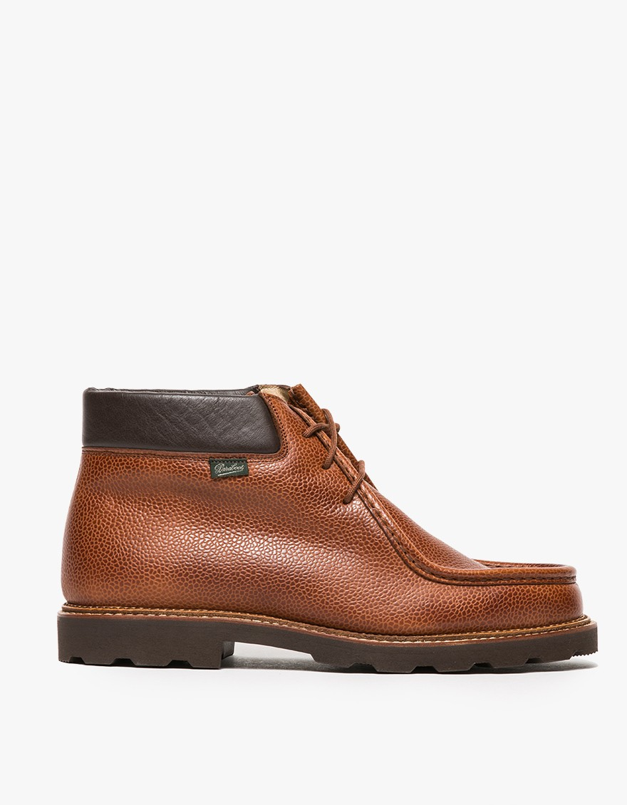 Lyst - Paraboot Milly Grained-Leather Ankle Boots in Brown for Men