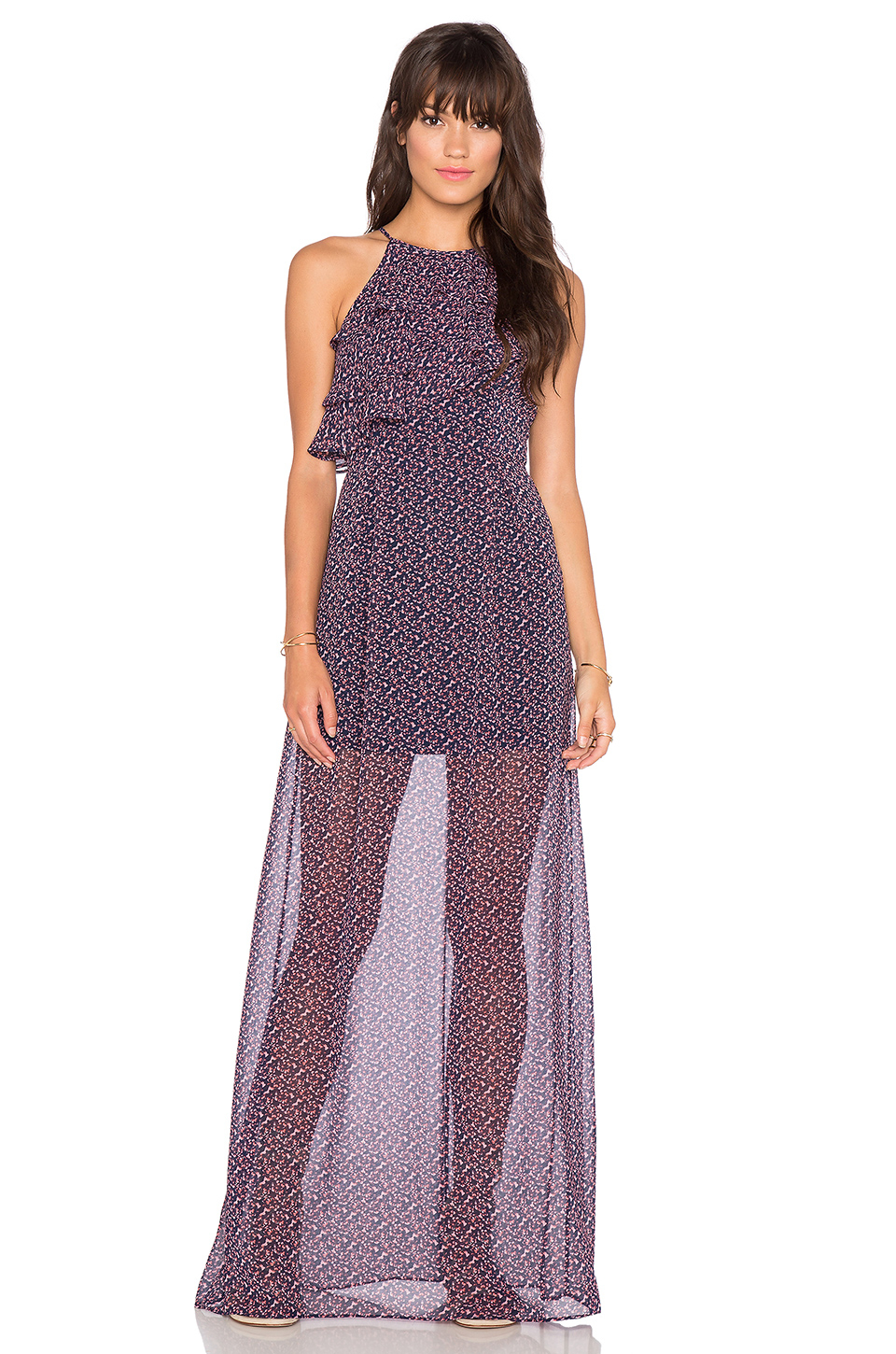 Lyst - Bcbgeneration Tiered Ruffle Crepe Maxi Dress in Blue