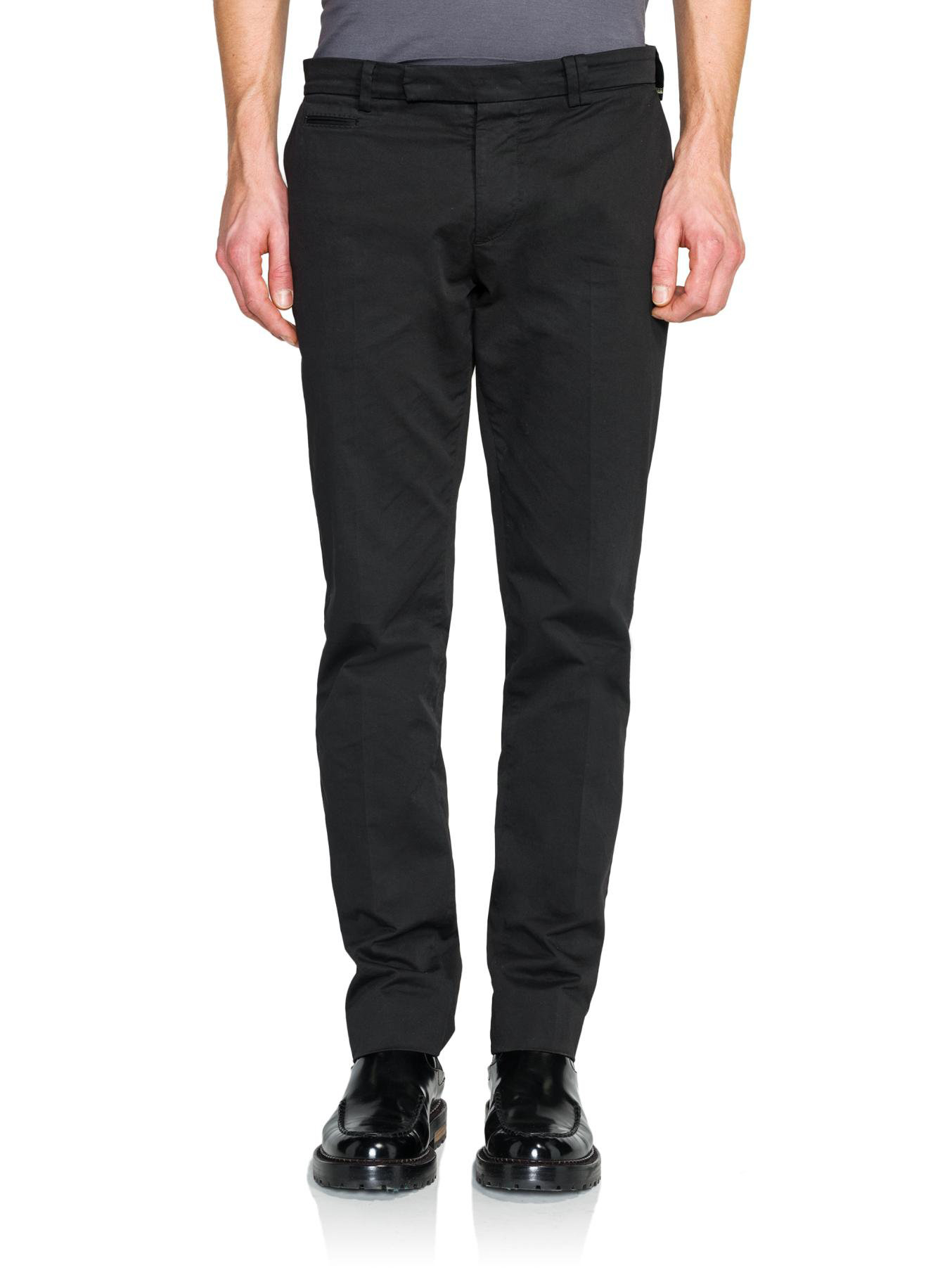 Lyst - Fendi Slim-fit Stretch Cotton Pants in Black for Men