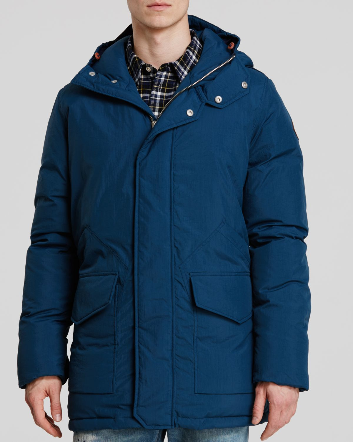 Lyst - Paul Smith Hooded Down Jacket in Blue for Men
