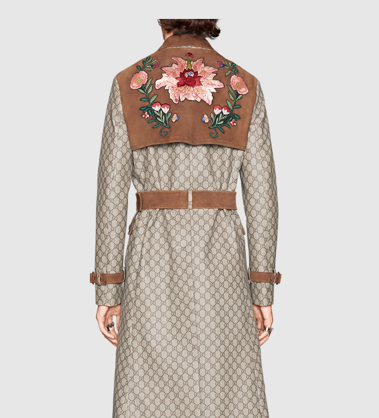 Lyst - Gucci Gg Supreme Trench Coat in Brown
