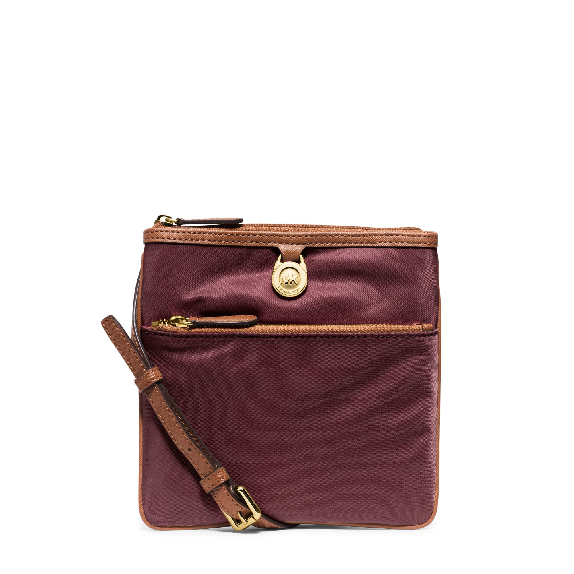 Lyst Michael Kors Kempton Small Nylon Crossbody In Purple Gallery Women S Michael By Kors Kempton