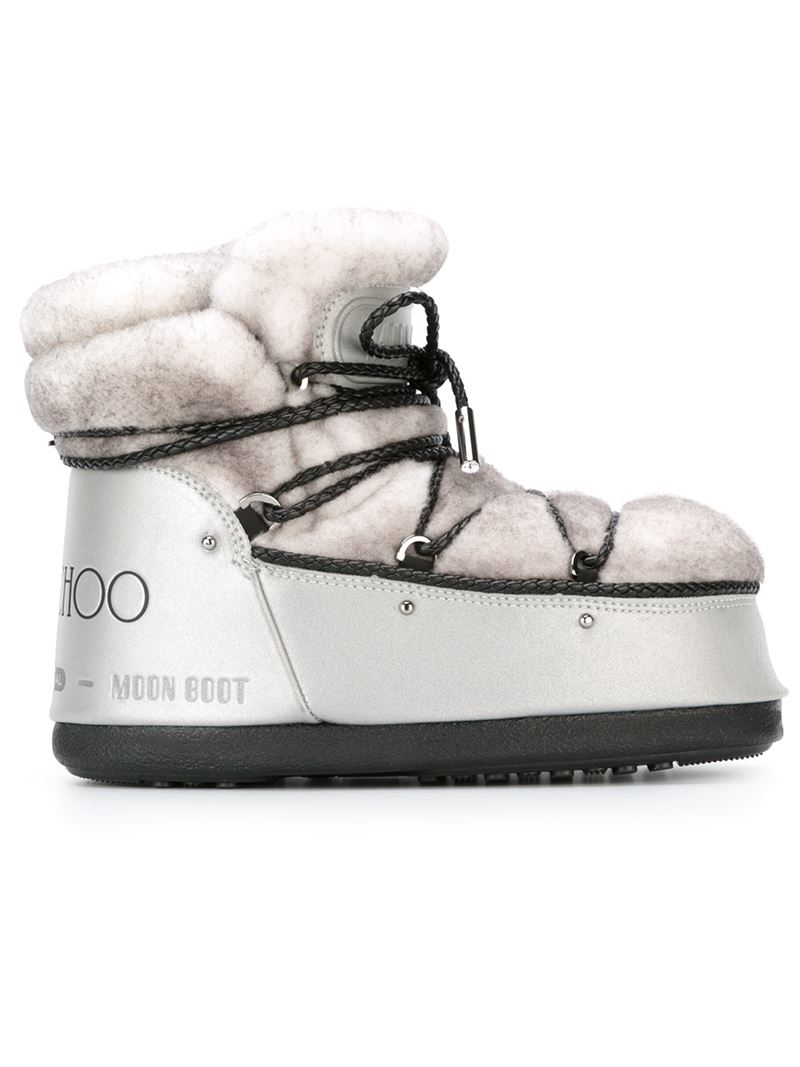 Jimmy Choo X Moon Boot 'buzz' Snow Boots in Grey (Gray) for Men - Lyst